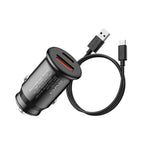 Caricabatteria da auto awei C-706 20W PD Type-C + QC 3.0 Type-A con cavo dati CL-110T, C-706