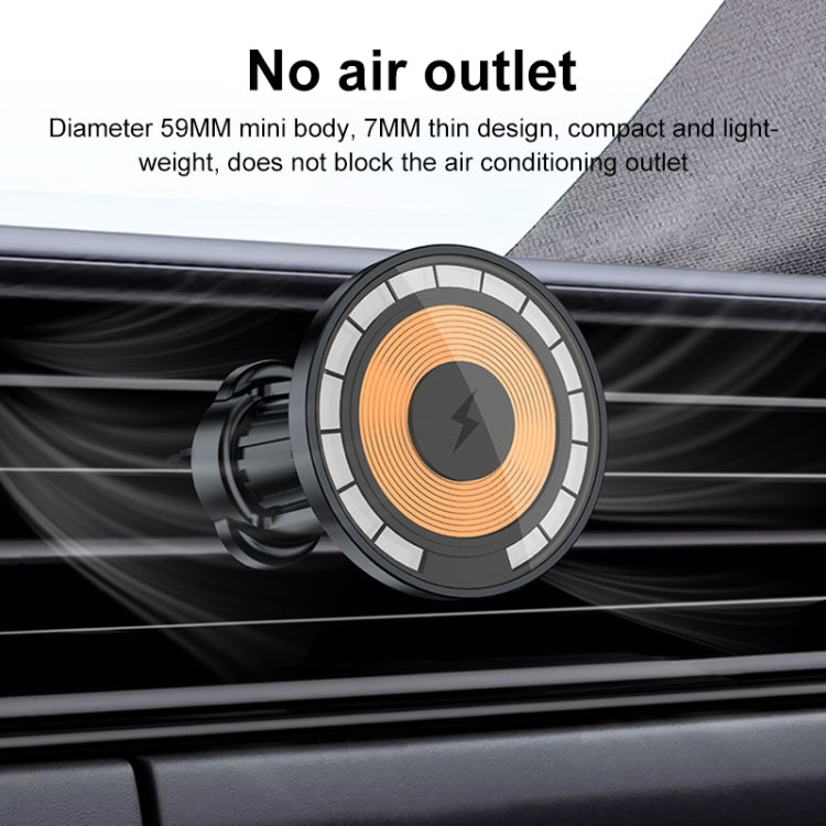 wlons Supporto per auto magnetico trasparente con presa d'aria