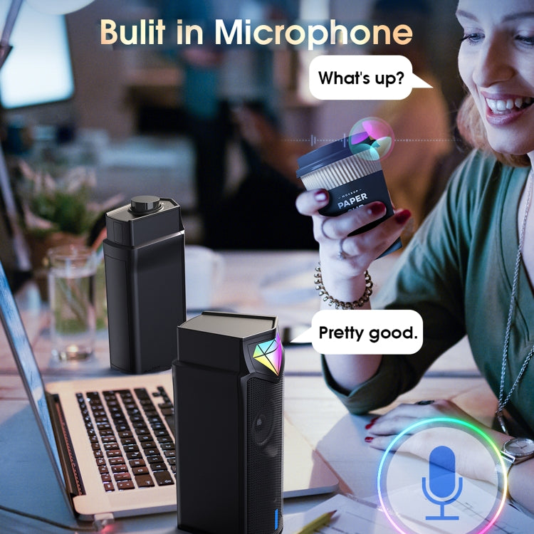 Altoparlante wireless Bluetooth USB portatile da esterno con luce RGB L1 con microfono, L1