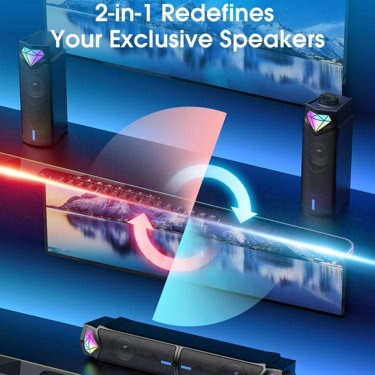 Altoparlante wireless Bluetooth USB portatile da esterno con luce RGB L1 con microfono, L1