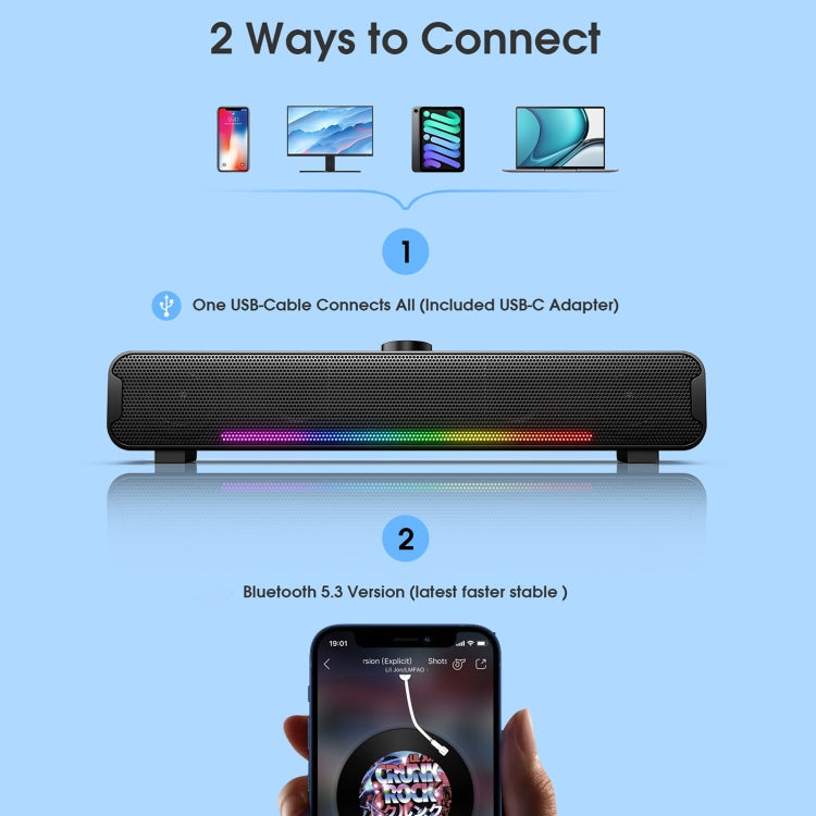 Altoparlante Bluetooth wireless portatile 16W RGB