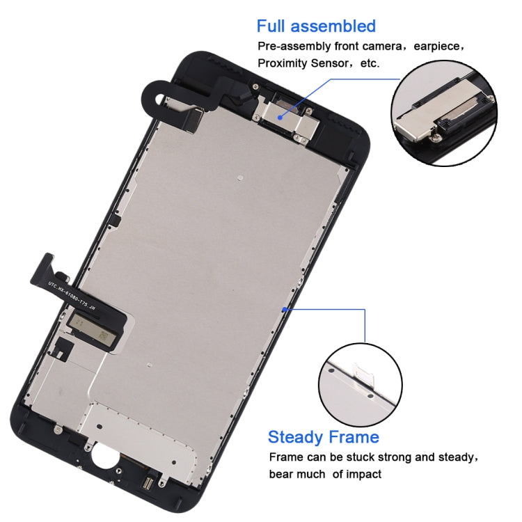 Complete LCD Screen and Digitizer Assembly Include Front Camera for iPhone 7 Plus, i7 Plus Black with Camera, i7 Plus White with Camera