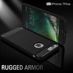 Per iPhone 7 Plus Custodia protettiva robusta per armatura in fibra di TPU con trama spazzolata, For iPhone 7 Plus, For 8P & 7P, For 7 Plus