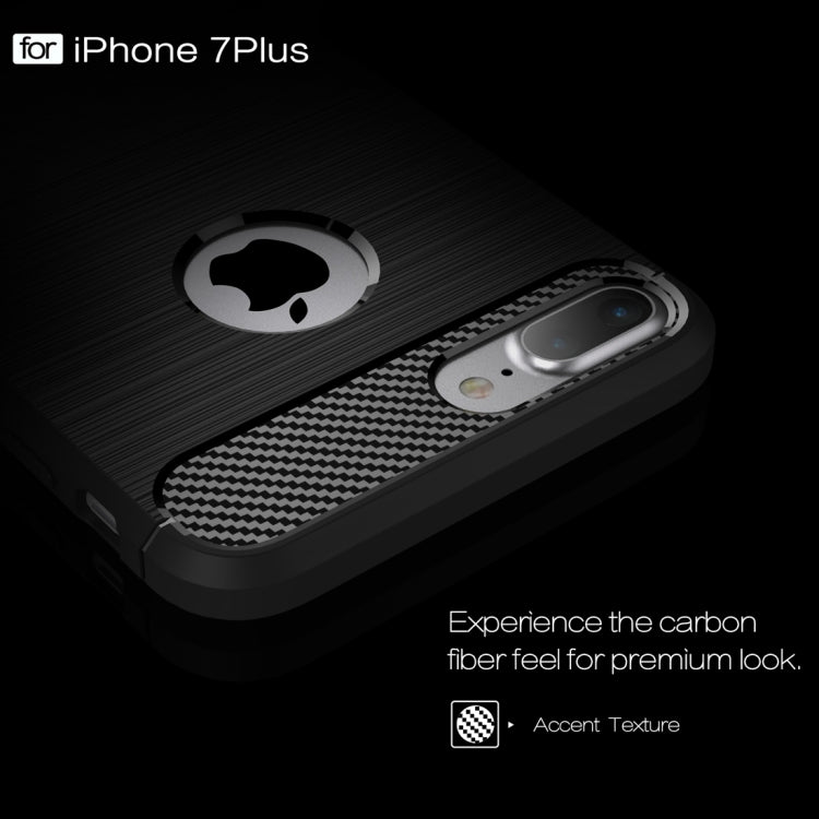 Per iPhone 7 Plus Custodia protettiva robusta per armatura in fibra di TPU con trama spazzolata, For iPhone 7 Plus, For 8P & 7P, For 7 Plus