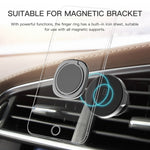 Baseus Staffa universale di supporto per anello in metallo Privity ruotabile a 360 gradi per iPhone, Samsung, HTC, LG, Huawei, Xiaomi, vivo, OPPO, telefoni cellulari o tablet Meizu, lamiera di ferro incorporata, magneti di supporto