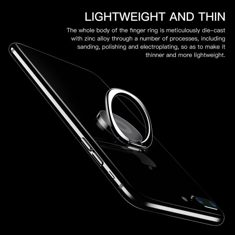 Baseus Staffa universale di supporto per anello in metallo Privity ruotabile a 360 gradi per iPhone, Samsung, HTC, LG, Huawei, Xiaomi, vivo, OPPO, telefoni cellulari o tablet Meizu, lamiera di ferro incorporata, magneti di supporto