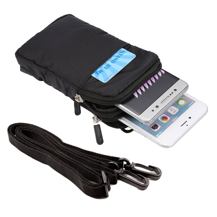 Marsupio sportivo/borsa a tracolla sportiva con cerniera a doppio strato con struttura scozzese multifunzione universale per iPhone X e 7 e 7 Plus / Galaxy S9+ / S8+ / Note 8 / Sony Xperia Z5 / Huawei Mate 8, dimensioni: 16,5 x 9,0 x 3,0 cm