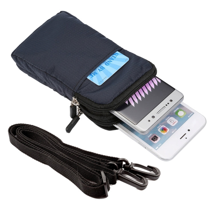 Marsupio sportivo/borsa a tracolla sportiva con cerniera a doppio strato con struttura scozzese multifunzione universale per iPhone X e 7 e 7 Plus / Galaxy S9+ / S8+ / Note 8 / Sony Xperia Z5 / Huawei Mate 8, dimensioni: 16,5 x 9,0 x 3,0 cm
