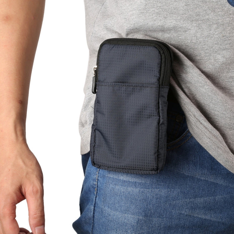 Marsupio sportivo/borsa a tracolla sportiva con cerniera a doppio strato con struttura scozzese multifunzione universale per iPhone X e 7 e 7 Plus / Galaxy S9+ / S8+ / Note 8 / Sony Xperia Z5 / Huawei Mate 8, dimensioni: 16,5 x 9,0 x 3,0 cm
