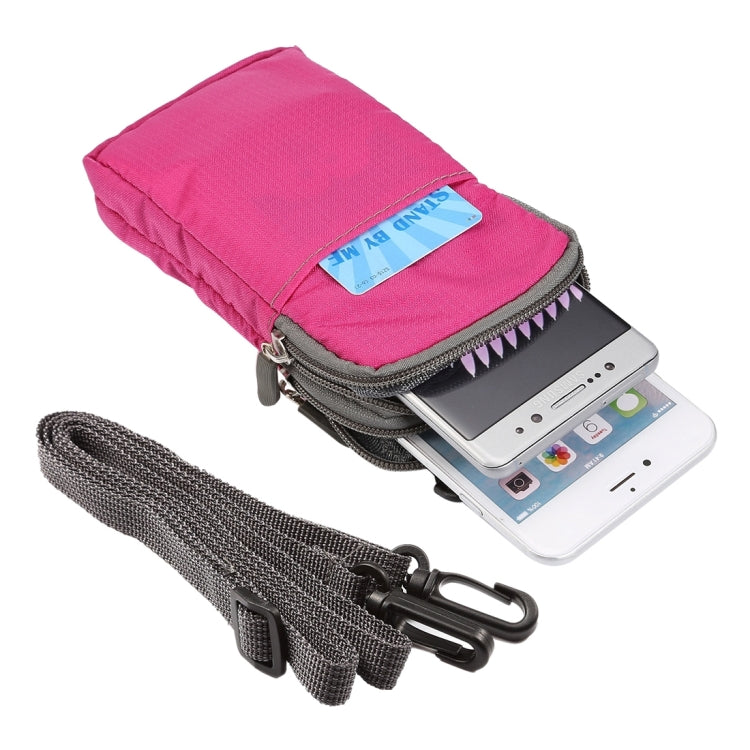 Marsupio sportivo/borsa a tracolla sportiva con cerniera a doppio strato con struttura scozzese multifunzione universale per iPhone X e 7 e 7 Plus / Galaxy S9+ / S8+ / Note 8 / Sony Xperia Z5 / Huawei Mate 8, dimensioni: 16,5 x 9,0 x 3,0 cm