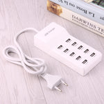 Adattatore caricabatterie USB 10 porte 5V 2.4A
