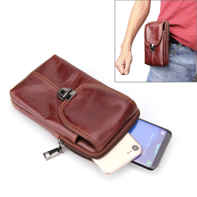 Custodia verticale in vera pelle per smartphone