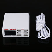 Caricabatterie rapido 30W 6 porte USB LCD