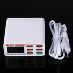 Caricabatterie rapido 40W 6 porte USB con display LCD