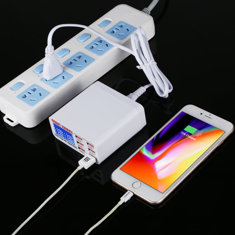 Caricabatterie rapido 40W 6 porte USB con display LCD