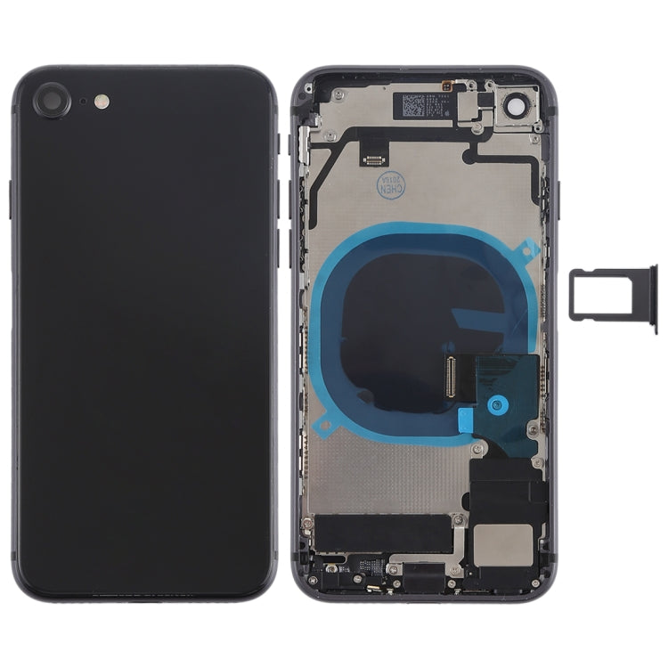 Battery Back Cover Assembly with Side Buttons, Vibrator, Speaker, Ringer, Buzzer, Power Button, Volume Button Flex Cable and Card Tray for iPhone 8, For iPhone 8, For iPhone 8 (Full Assembly)