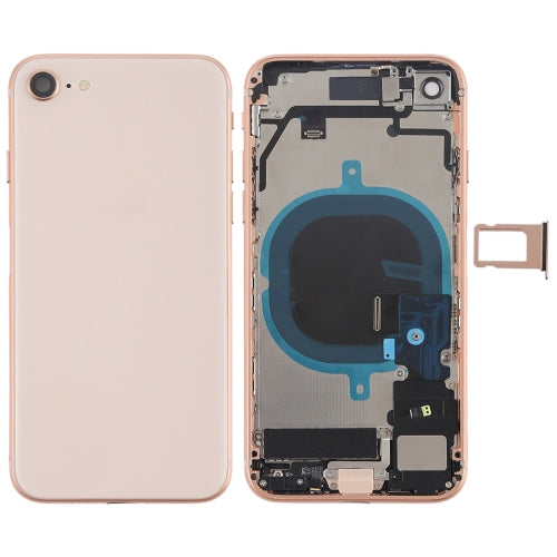 Battery Back Cover Assembly with Side Buttons, Vibrator, Speaker, Ringer, Buzzer, Power Button, Volume Button Flex Cable and Card Tray for iPhone 8, For iPhone 8, For iPhone 8 (Full Assembly)