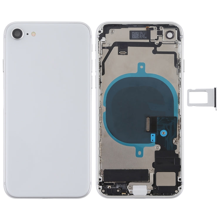 Gruppo cover posteriore batteria con tasti laterali, vibratore, altoparlante, suoneria, cicalino, pulsante di accensione, cavo flessibile per pulsante volume e vassoio scheda per iPhone 8, For iPhone 8, For iPhone 8 (Full Assembly)