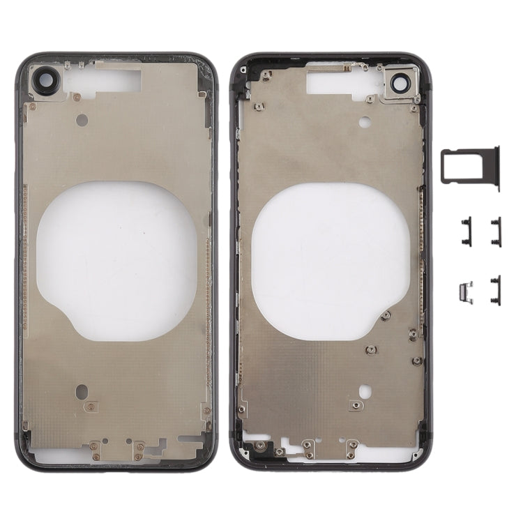 Cover posteriore trasparente con obiettivo della fotocamera, vassoio per scheda SIM e tasti laterali per iPhone 8, For iPhone 8 (Transparent Back), For iPhone 8 (Transparent White), For iPhone 8 (Transparent Gold), For iPhone 8 (Transparent Red)