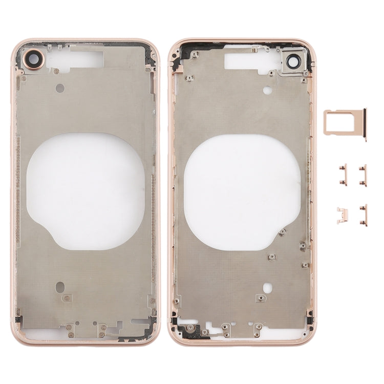 Cover posteriore trasparente con obiettivo della fotocamera, vassoio per scheda SIM e tasti laterali per iPhone 8, For iPhone 8 (Transparent Back), For iPhone 8 (Transparent White), For iPhone 8 (Transparent Gold), For iPhone 8 (Transparent Red)