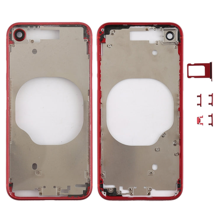 Cover posteriore trasparente con obiettivo della fotocamera, vassoio per scheda SIM e tasti laterali per iPhone 8, For iPhone 8 (Transparent Back), For iPhone 8 (Transparent White), For iPhone 8 (Transparent Gold), For iPhone 8 (Transparent Red)