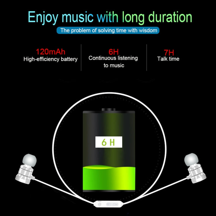 X3 Cuffie intrauricolari Bluetooth 5.0 sportive ad assorbimento magnetico con microfono HD, supporto chiamate in vivavoce, distanza: 10 m