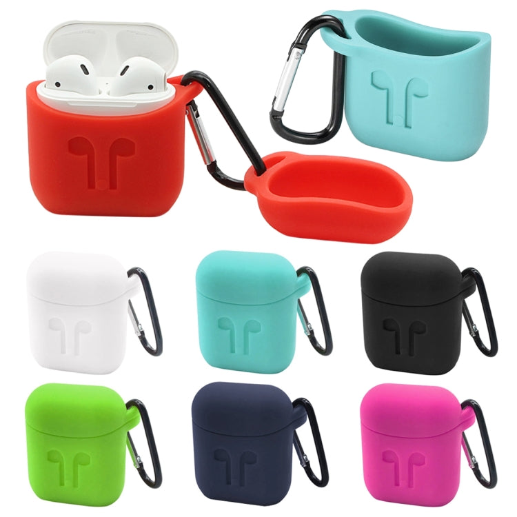 Custodia protettiva in silicone per auricolare Bluetooth senza fili portatile Custodia antigoccia anti-smarrimento con gancio per Apple AirPods 1/2