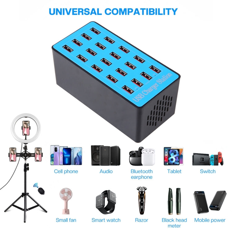 WLX-A5+ Stazione di Ricarica 100W con 20 Porte USB