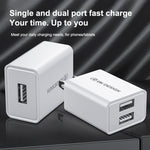 Adattatore di alimentazione da viaggio USB 10W con doppia porta