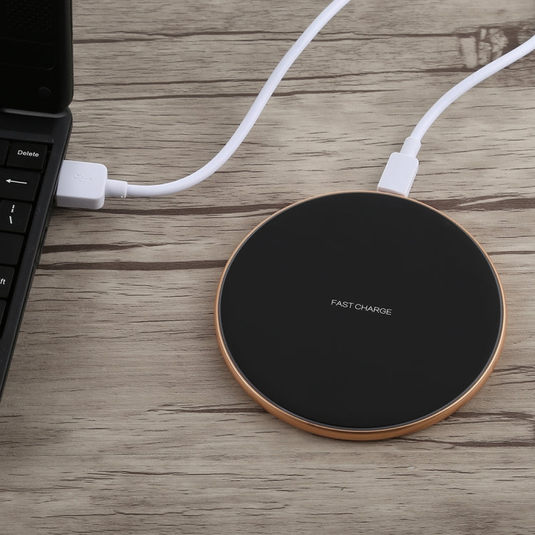 Caricabatterie wireless Qi ricarica rapida nero oro
