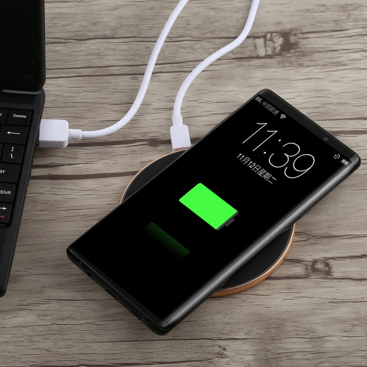 Caricabatterie wireless Qi ricarica rapida nero oro
