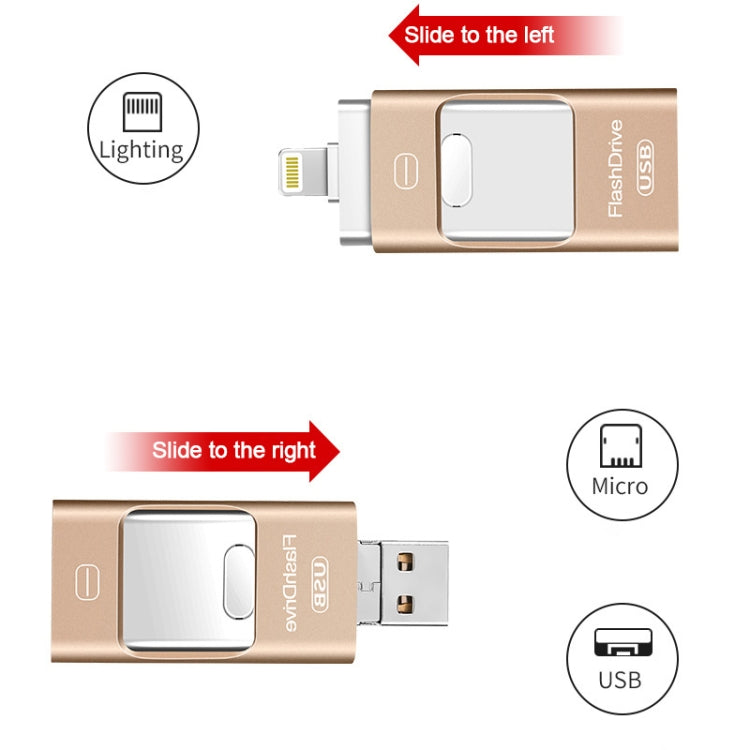 Chiavetta USB in metallo a doppio uso per computer USB 3.0 + 8 pin da 128 GB + Mirco USB Android iPhone, 128GB USB 3.0