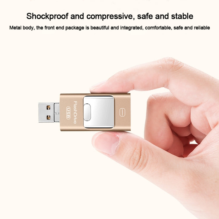 Chiavetta USB in metallo a doppio uso per computer USB 3.0 + 8 pin da 128 GB + Mirco USB Android iPhone, 128GB USB 3.0