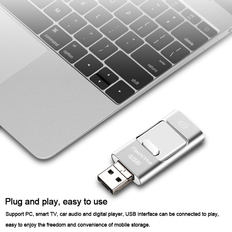 Chiavetta USB in metallo a doppio uso per computer USB 3.0 + 8 pin da 128 GB + Mirco USB Android iPhone, 128GB USB 3.0