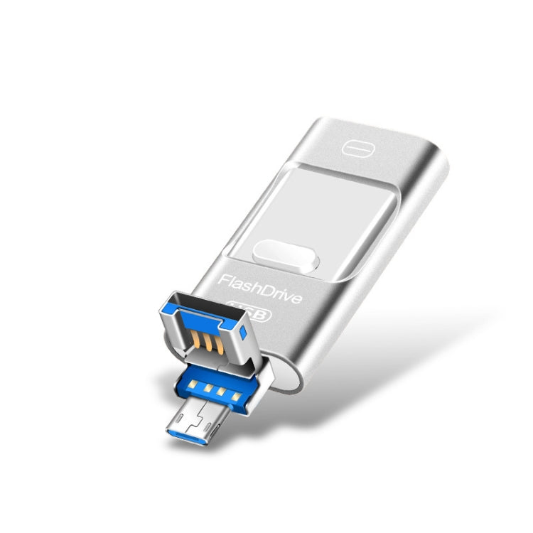 Chiavetta USB in metallo a doppio uso per computer USB 3.0 + 8 pin da 128 GB + Mirco USB Android iPhone, 128GB USB 3.0