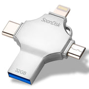 Unità flash USB 3.0 32GB 4 in 1 con OTG
