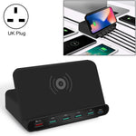 Caricabatterie USB QC 3.0 7 in 1 con ricarica wireless