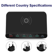 Caricabatterie USB QC 3.0 7 in 1 con Supporto