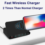 Caricabatterie USB QC 3.0 7 in 1 con supporto smartphone