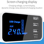 Caricabatterie 20W 3 porte USB e USB-C con display LED