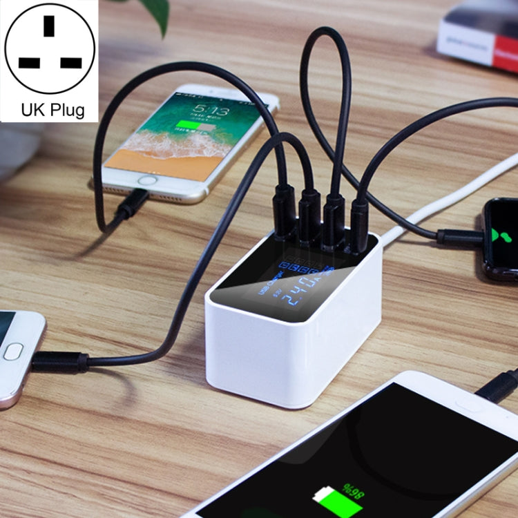 CDA30 20 W 3 porte USB + porte USB-C/Type-C Caricabatterie multifunzione con display LED, presa UK, UK Plug