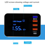 Caricabatterie USB 40W QC 3.0 con display LED