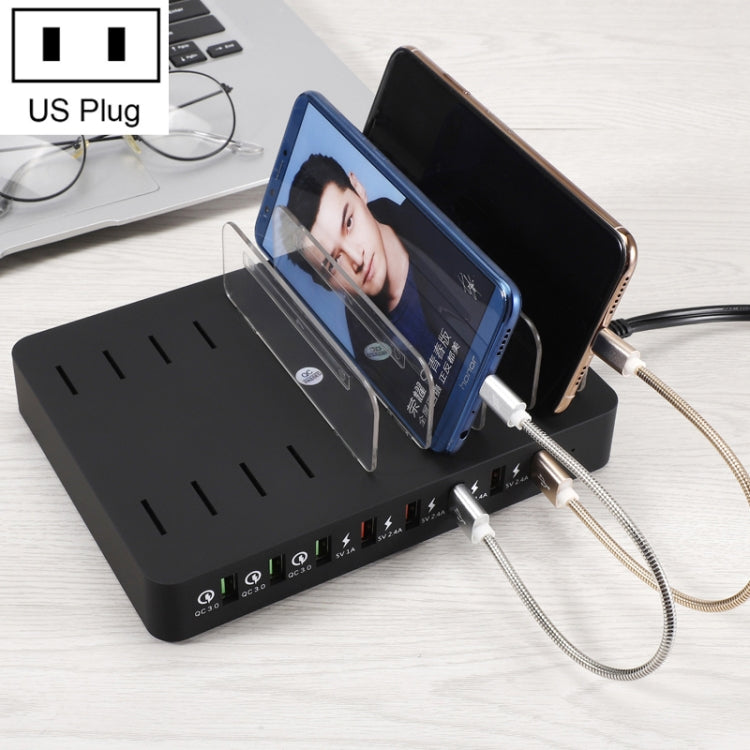 Caricatore intelligente X6S 110 W 3 porte USB QC 3.0 + 5 porte USB con cornice staccabile, presa americana, US Plug