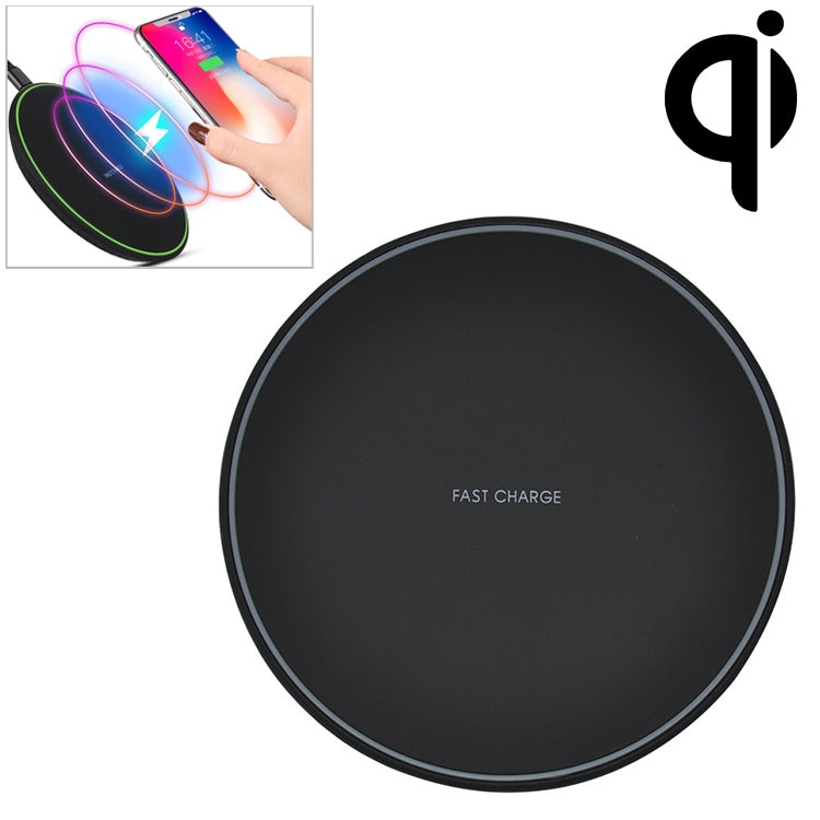 Caricabatterie wireless a ricarica rapida ultrasottile KD-1 da 10 W per telefoni Android e iPhone, Fast Charging, Black, Fast Charging, White