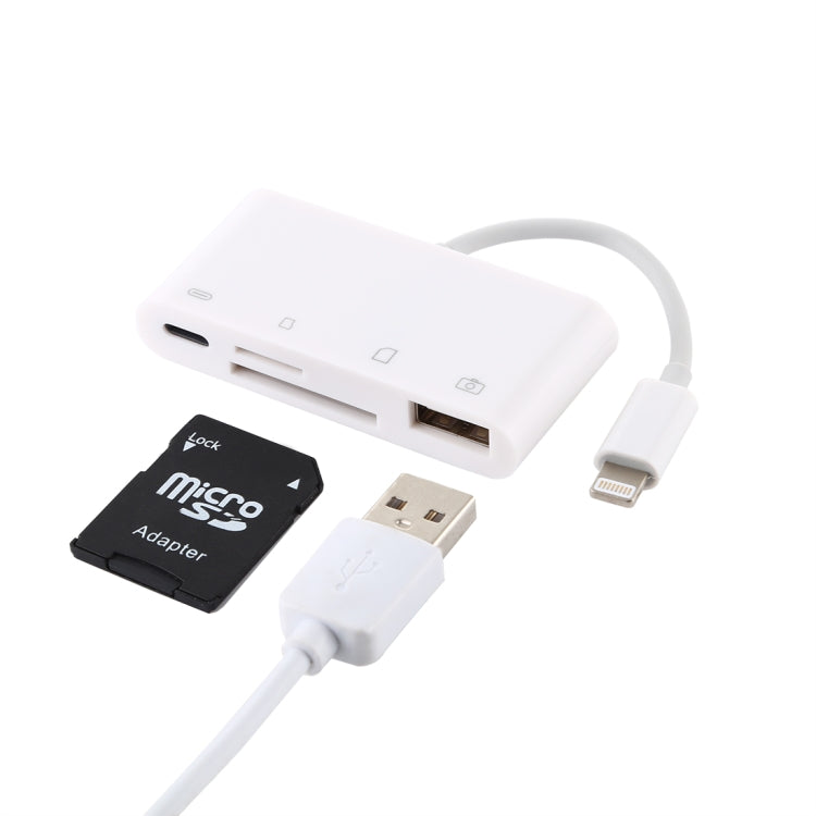 NK-108L Adattatore per lettore di fotocamere da 8 pin a USB + scheda TF + scheda SD, compatibile con sistemi IOS 9.1 e versioni successive, NK-108L