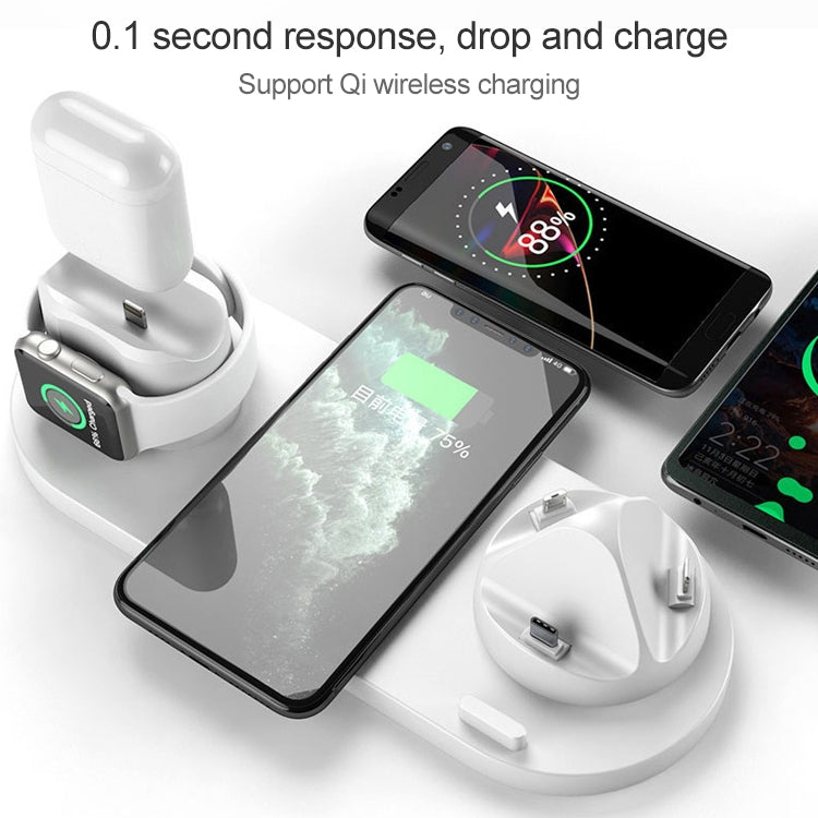 Caricabatterie Wireless Qi 10W 6 in 1 per smartphone
