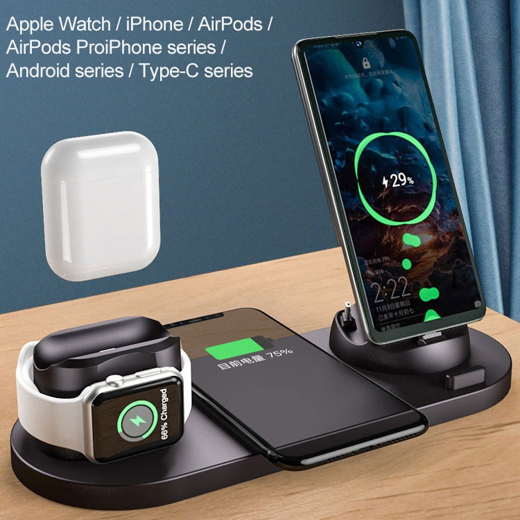 Supporto per caricabatterie wireless standard Qi 6 in 1 da 10 W