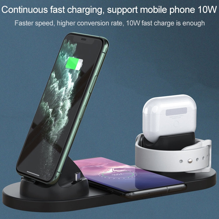 Caricabatterie Wireless Qi 10W 6 in 1 per smartphone