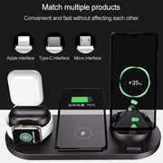 Supporto Caricabatterie Wireless Qi 10W 6 in 1