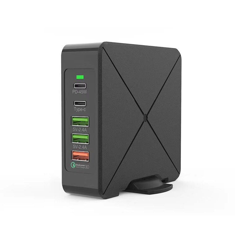 F88 3 porte USB + 2 porte USB-C/Type-C Caricatore da tavolo QC3.0, F88